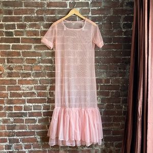 NEW Pink Mesh Overlay Dress